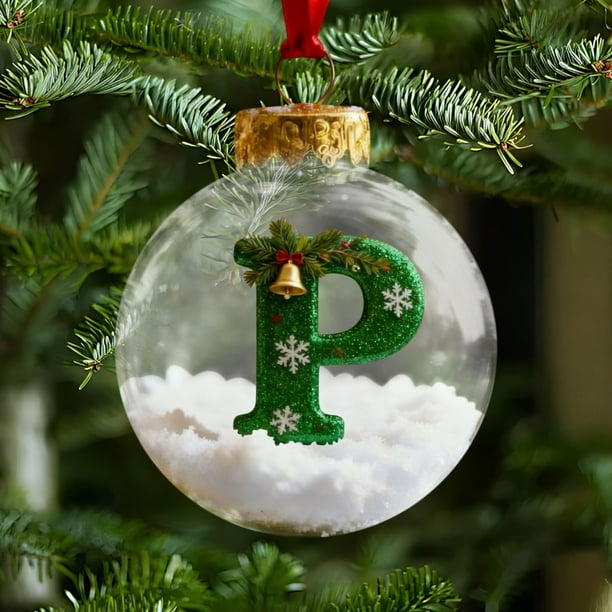 Adornos navideños, adornos navideños, regalos navideños, colgante de bola con letra navideña, bola decorativa