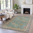 thumbnail image 6 of HomeRoots 630118 5 x 8 ft. Teal, Blue & Gold Floral Washable Traditional Indoor & Outdoor Rectangle Area Rug, 6 of 9