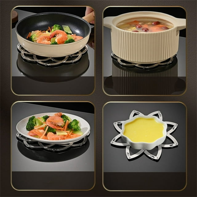 Stainless Steel Expandable 17-21.5CM Hot Pot Holder Anti Scalding Mat Pot Pad