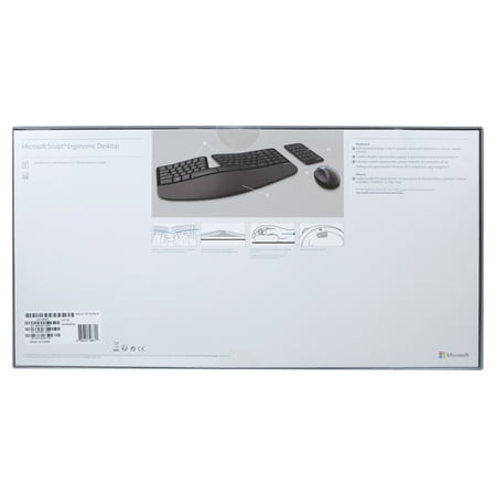 Microsoft - Sculpt Desktop Ergonomic Full-size Wireless USB Keyboard and Mouse Bundle - Black