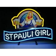 Queen Sense 14"x10" St Pauli Girl Neon Sign Man Cave Handmade Neon Light 114SPGBLY