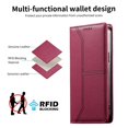 thumbnail image 2 of Étui Portefeuille de Blocage RFID pour Xiaomi 14T Pro, Étui à Rabat Magnétique en Cuir avec Support, Rouge, 2 of 7