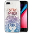 thumbnail image 1 of Case Yard iPhone-8-Plus Case Clear Soft & Flexible TPU Ultra Low Profile Slim Fit Thin Shockproof Transparent Bumper Protective Cover Drop Protective Cell Phone Cases (Stay Weird), 1 of 8