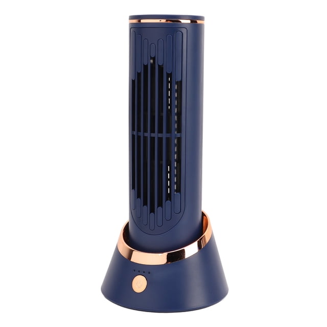 Mini Bladeless Tower Fan 5V 2A Type C 4000mAh 3 Speed Quiet Blue Table Tower Fan for Dormitory,SmallBladelessTowerFan,TableTowerFan