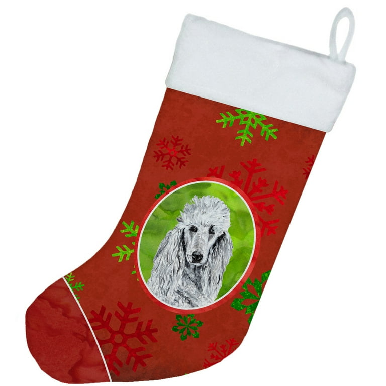 White Standard Poodle Christmas Stocking White Standard Poodle Christmas Stocking