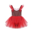 thumbnail image 3 of iiniim Kids Girls Gingerbread Man Christmas Sleeveless Dance Ballet Figure Ice Skating Tutu Dress Size 12M-14 Red 14, 3 of 7