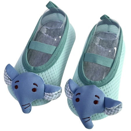 

TOWED22 Toddler Slippers Girl Animal Kids Boys Girls Socks Barefoot Shoes Socks Non Slip Floor Cartoon Pattern Mesh Shoes Blue