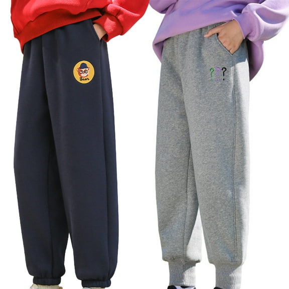 Godderr Kids Spring Autumn Sweatpants for Girls Active Cozy Toddler Jogger Pants Performance Casual Teen Girls Trousers Sweatpants