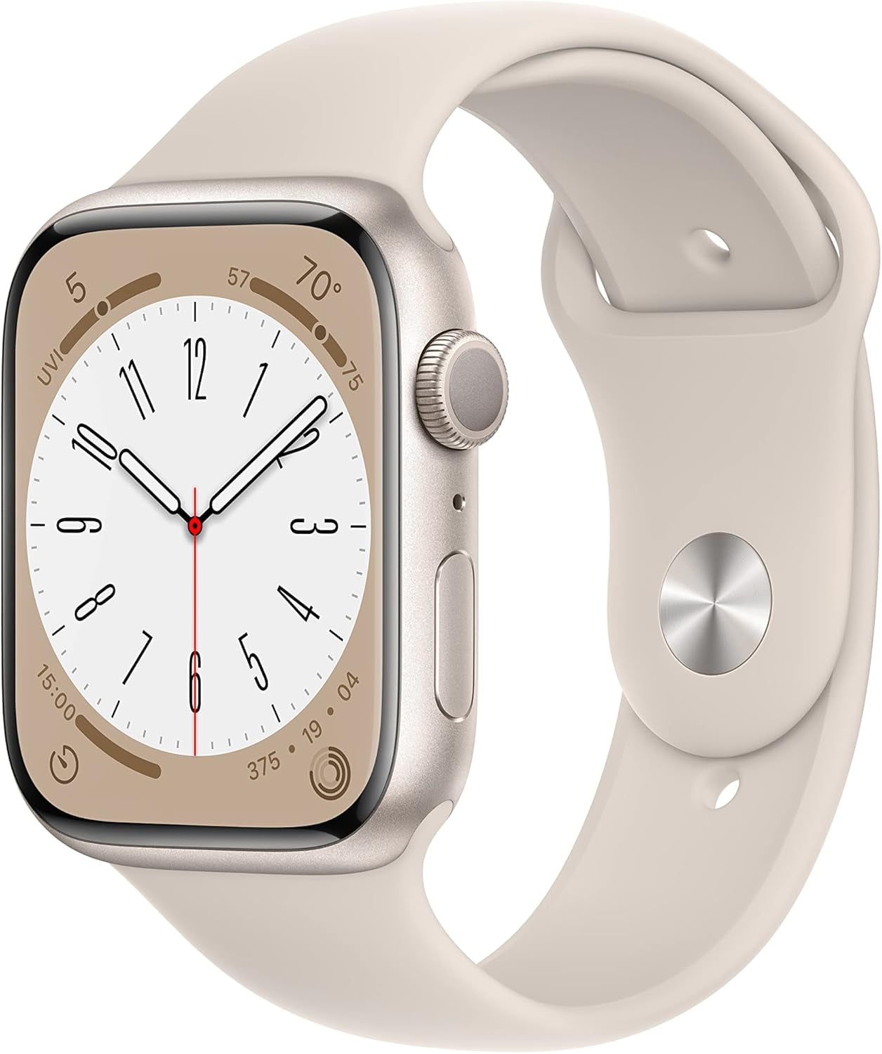 Restored Apple Watch Series 8 Aluminum 45mm A2771 (GPS Only, No Cellular) Starlight (Refurbished)