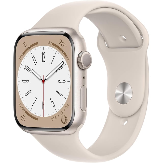 Refurbished Apple Watch Series 8 Aluminum 45mm A2771 (GPS Only, No Cellular) Starlight (Grade A)
