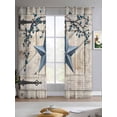 thumbnail image 2 of Texas Star Vintage Sheer Curtains 84 Inch Length 2 Panels Set for Living Room/Bedroom, Retro Navy Blue Berry Wooden Kitchen Curtains Grommet Semi-Sheer Curtains Drapes Window Treatments 42"x84"x2, 2 of 7