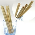 thumbnail image 3 of HOMEMAXS Bamboo Straws Set of 20 with 2 Cleaning Brushes Environmentally Friendly Reusable for Drinking 19 5CM, 3 of 7