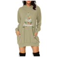 thumbnail image 2 of Merry Christmas Long Hoodies for Women 2025 Long Sleeve Xmas Tree Graphic Hooded Sweatshirt with Pockets Hoodie Dress, 2 of 6