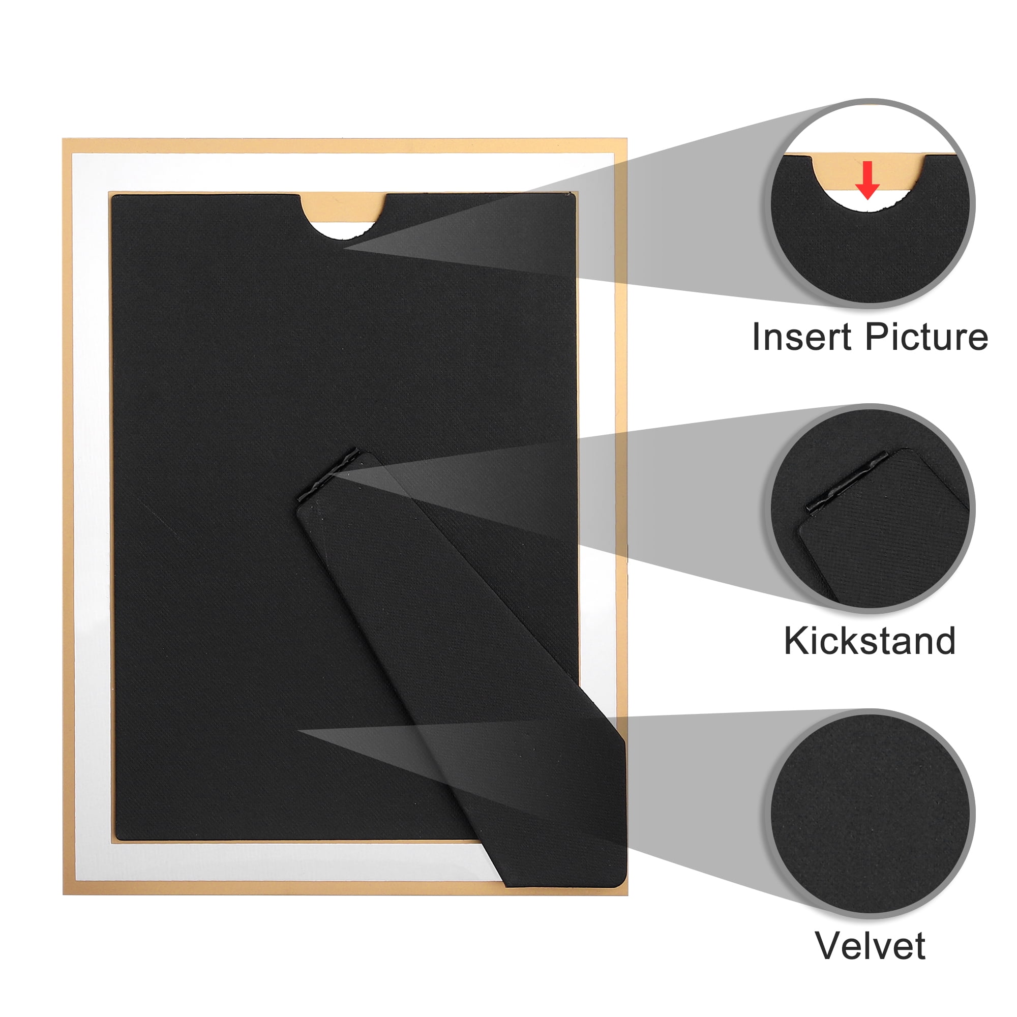Unique Bargains Glass Picture Frame for Tabletop Display for Classy Home Decor Gold/Silver 4x6
