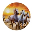 thumbnail image 4 of WYYP Horses Running at Sunset Round Tablecloth - Full Width Single-Sided Printing 100% Polyester Fiber with Elastic Edge White, 4 of 8