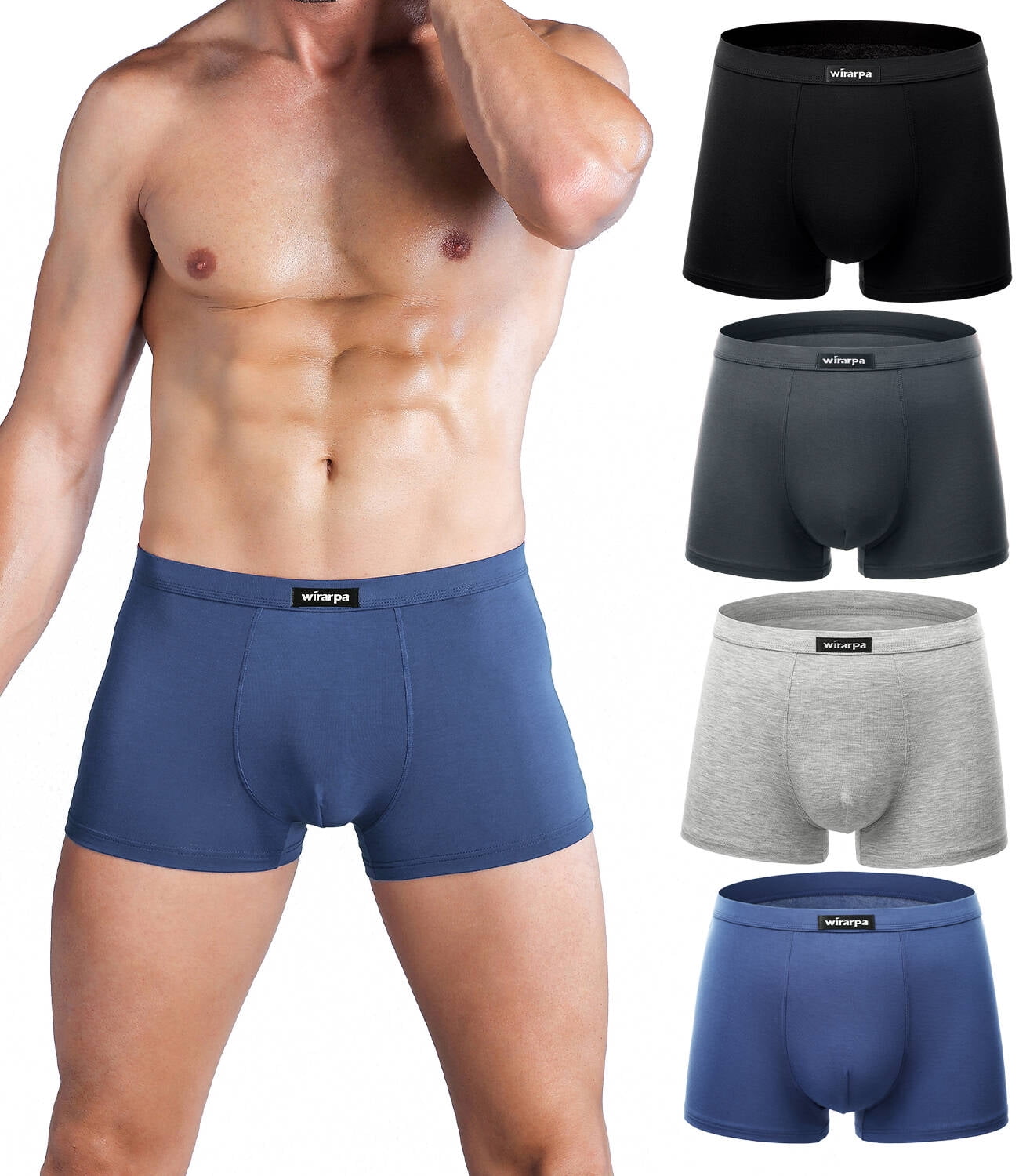 wirarpa Men's Breathable Modal Microfiber Trunks Underwear Covered Band