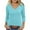 Light Blue, variant on FAIWAD Going Out Tops for Women 3/4 Length Sleeve V Neck Dressy Casual Blouses Slim Fitted Trendy Basic Tshirts