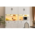 thumbnail image 6 of 76" Tall Kitchen Pantry Storage Cabinet with Microwave Stand, Freestanding Kitchen Pantry Cabinet with Storage, Cupboard Cabinet for Kitchen, 6 of 12