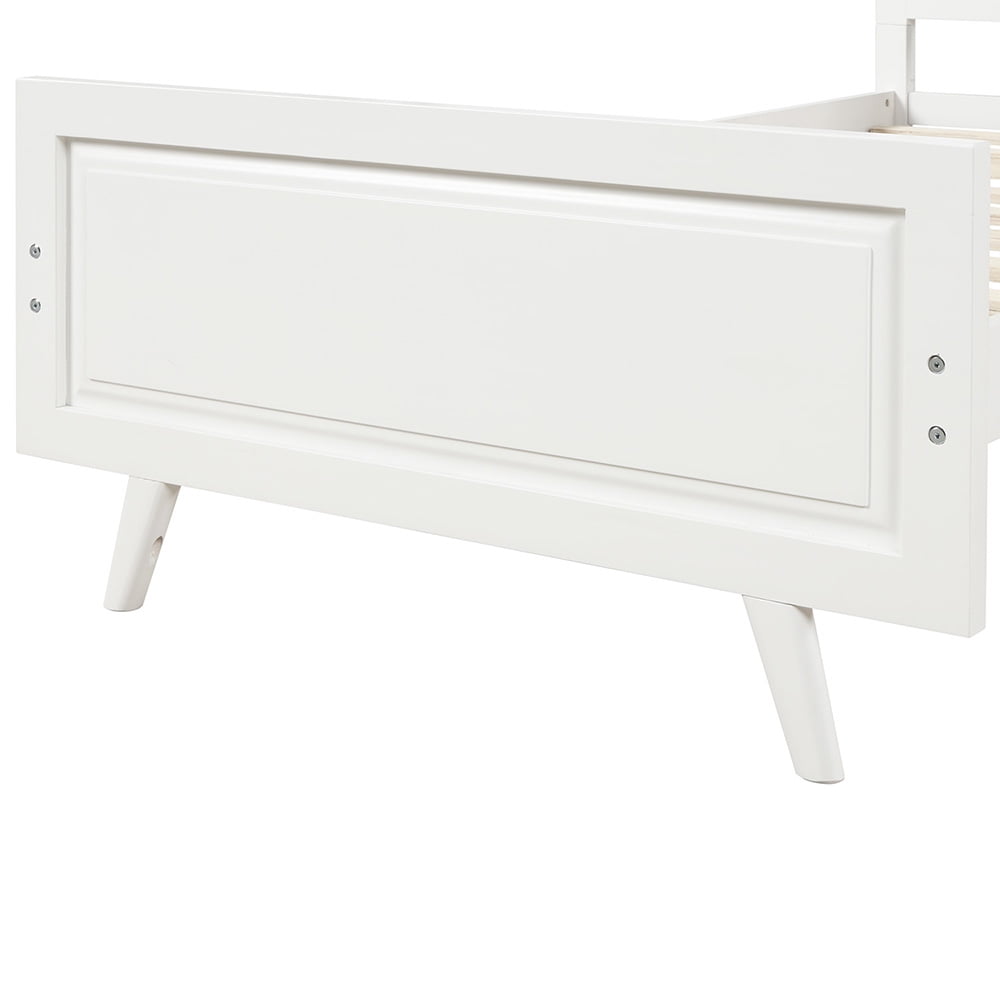 Private Jungle Sale Wood Platform Beds with Headboard and Wood Slat Support, Twin Bed Frame Mattress Foundation, White Private Jungle Sale Wood Platform Beds with Headboard and Wood Slat Support, Twin Bed Frame Mattress Foundation, White