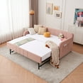 thumbnail image 4 of Twin Size Upholstered Daybed with Trundle, Modern Sofa Bed Frame for Guest Room, Wood Slat Support, Space-Saving, 4 of 21