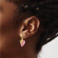 thumbnail image 3 of 14K Yellow Gold Feminine, Treasure-Worthy Polished 15.6 Mm 10.1 White And Pink Enamel Conch Shell Dangle Earrings, 3 of 4