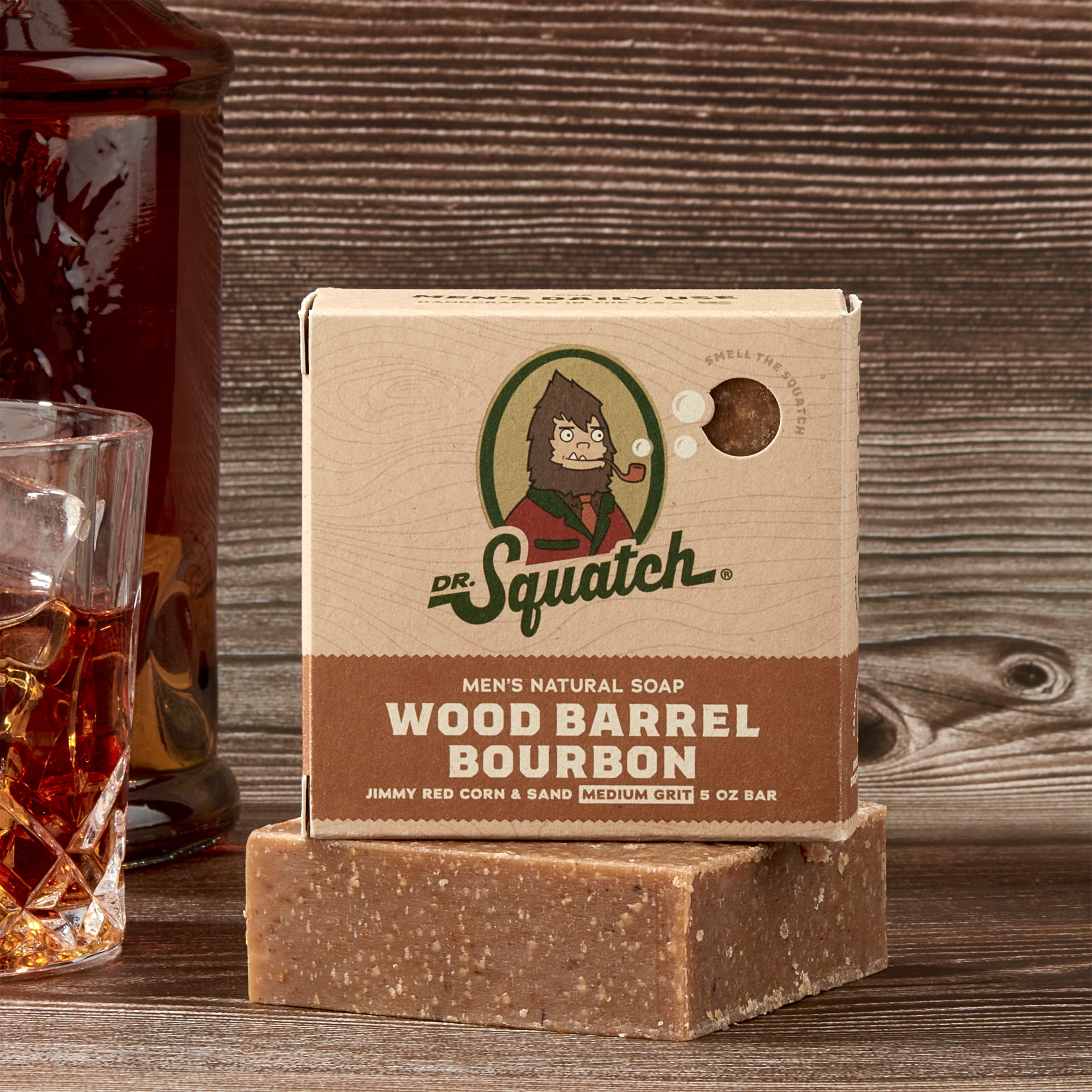 Dr. Squatch Natural Bar Soap, Wood Barrel Bourbon, 5 oz - Walmart
