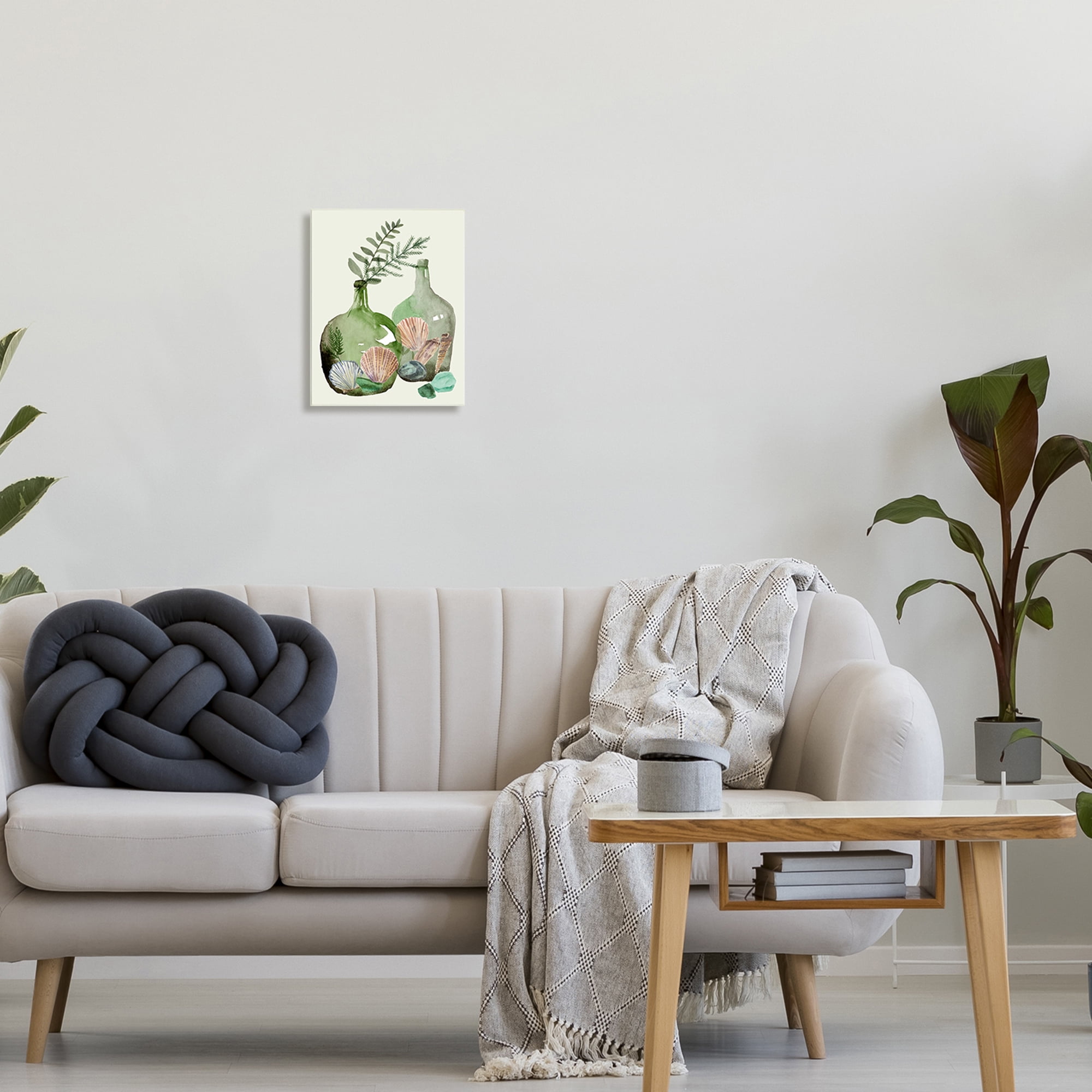 Stupell Industries Fern Foliage in Green Glass Jugs Nautical Seashells, 10 x 15, Design by Melissa Wang&nbsp;