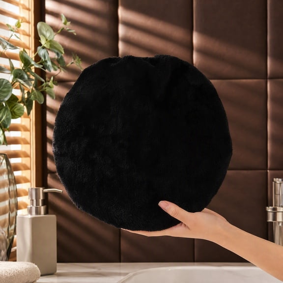 WHAMVOX Soft Polyester Toilet Lid Cover Waterproof Reusable Black Bathroom Toilet Lid Protector