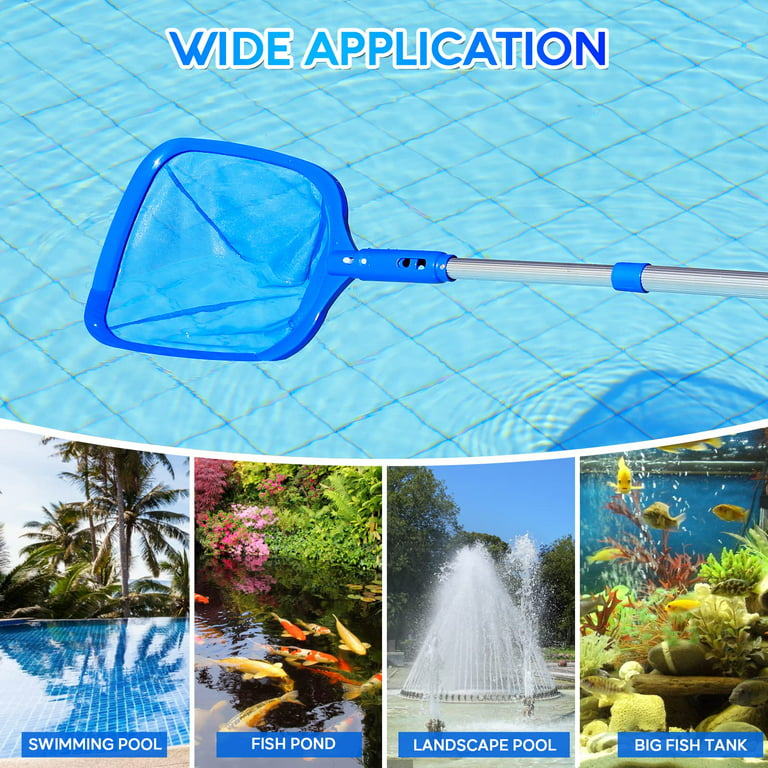 Pool Skimmer - Pool Net with 3 Section Pole, 17 x 35, Pool Skimmer Net  with Fine Mesh Net, Telescopic Aluminum Pole, Plastic Frame, Ultra-fine Pool  Skimmer for Ponds, Fish Tank, Hot