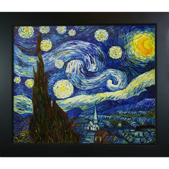 Hand-painted Oil Reproduction of Vincent Van Gogh's Starry Night..