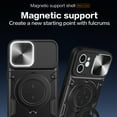 thumbnail image 3 of Allytech iPhone 11 Mangetic Case + 1 Pcs Tempered Glass Screen Protector, Compatible Magsafe Car Mount Ring Kickstand Holder Shockproof Case for Apple iPhone 11 6.1" - Purple, 3 of 10