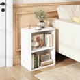 thumbnail image 3 of Topbuy 2-Tier Storage Night Stand Open Display Shelf MDF End Table White, 3 of 10