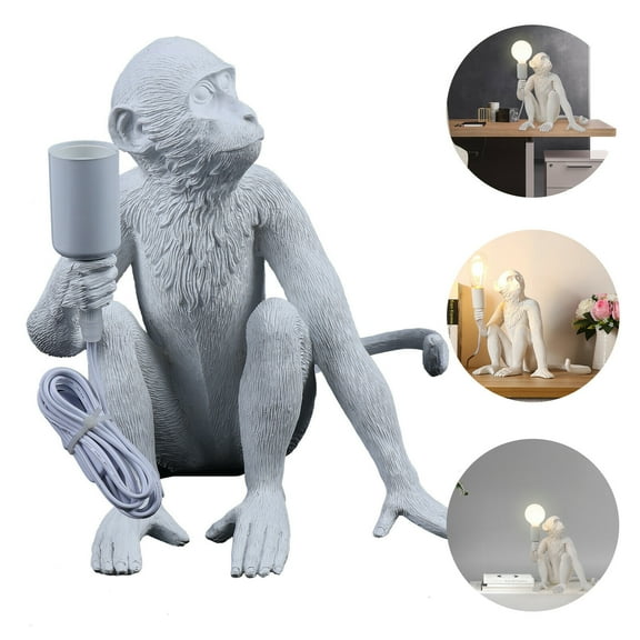 Miumaeov Monkey Table Lamp Desk Light Resin Monkey Lighting Fixture Bedroom Decor Bedside Reading Lamp