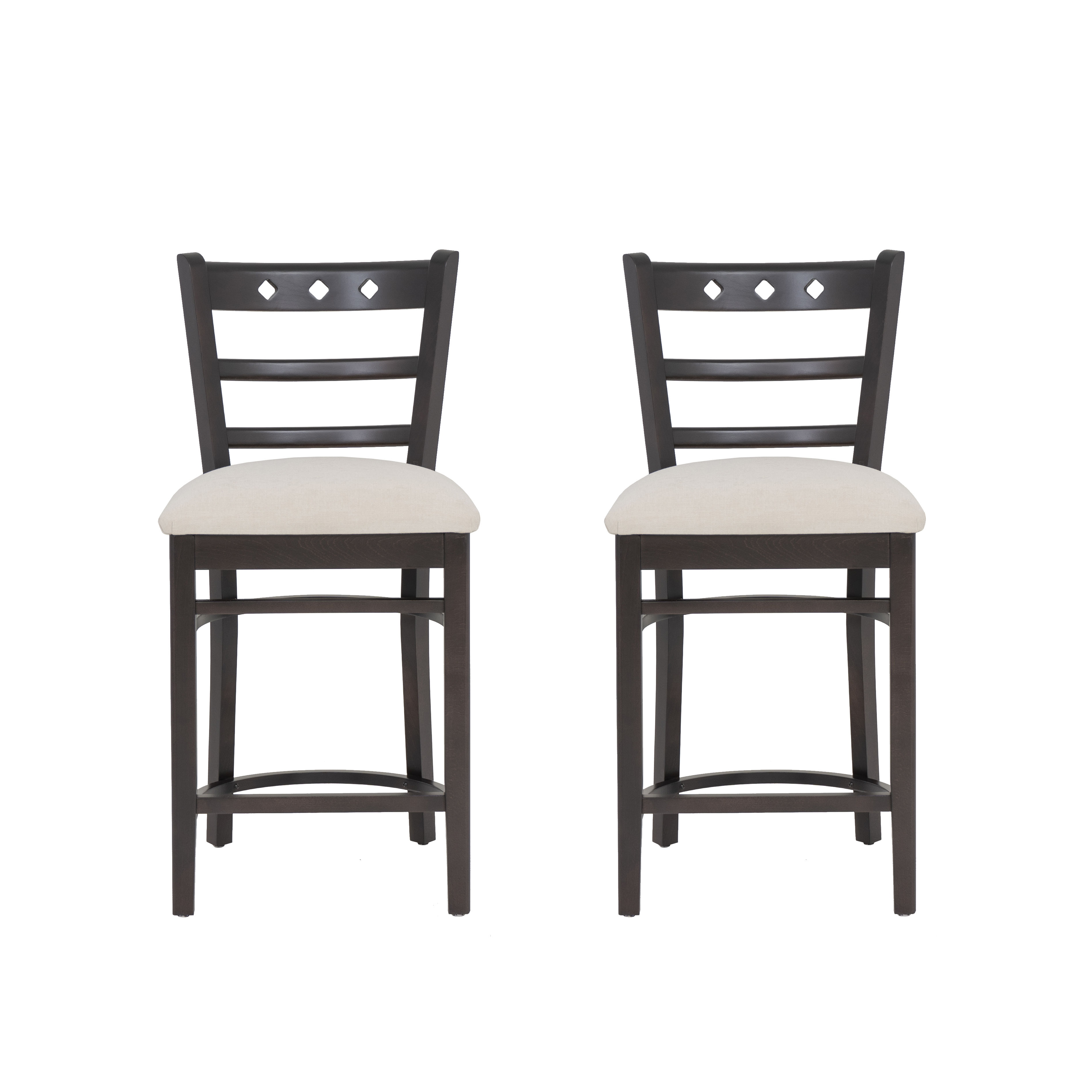 Linon Durand 24" Indoor Counter Stool, Set of 2, Espresso/Gray