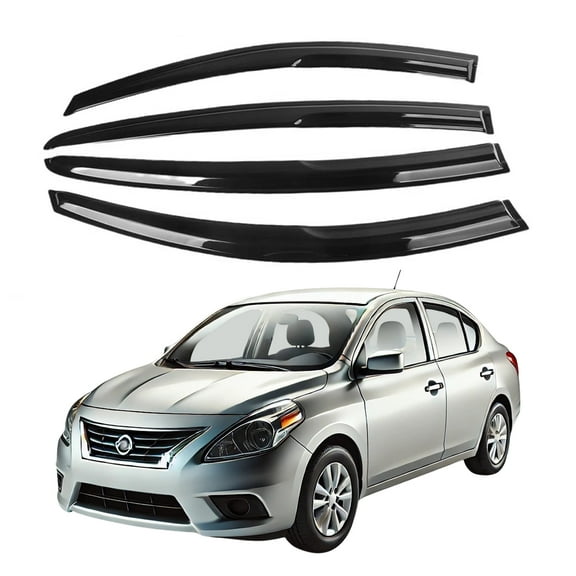 White Deer Acrylic Window Visor Sun Rain Deflector Guard for Nissan Versa 2012-2016 Smoke Tinted