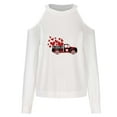 thumbnail image 4 of CEHVOM Mode Femme Décontractée Manches Longues Imprimé Saint-Valentin Col Rond Haut/chemise Liquidation, 4 of 4