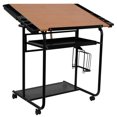 thumbnail image 1 of Adjustable Drawing and Drafting Table with Black Frame and Dual Wheel Casters, 1 of 9