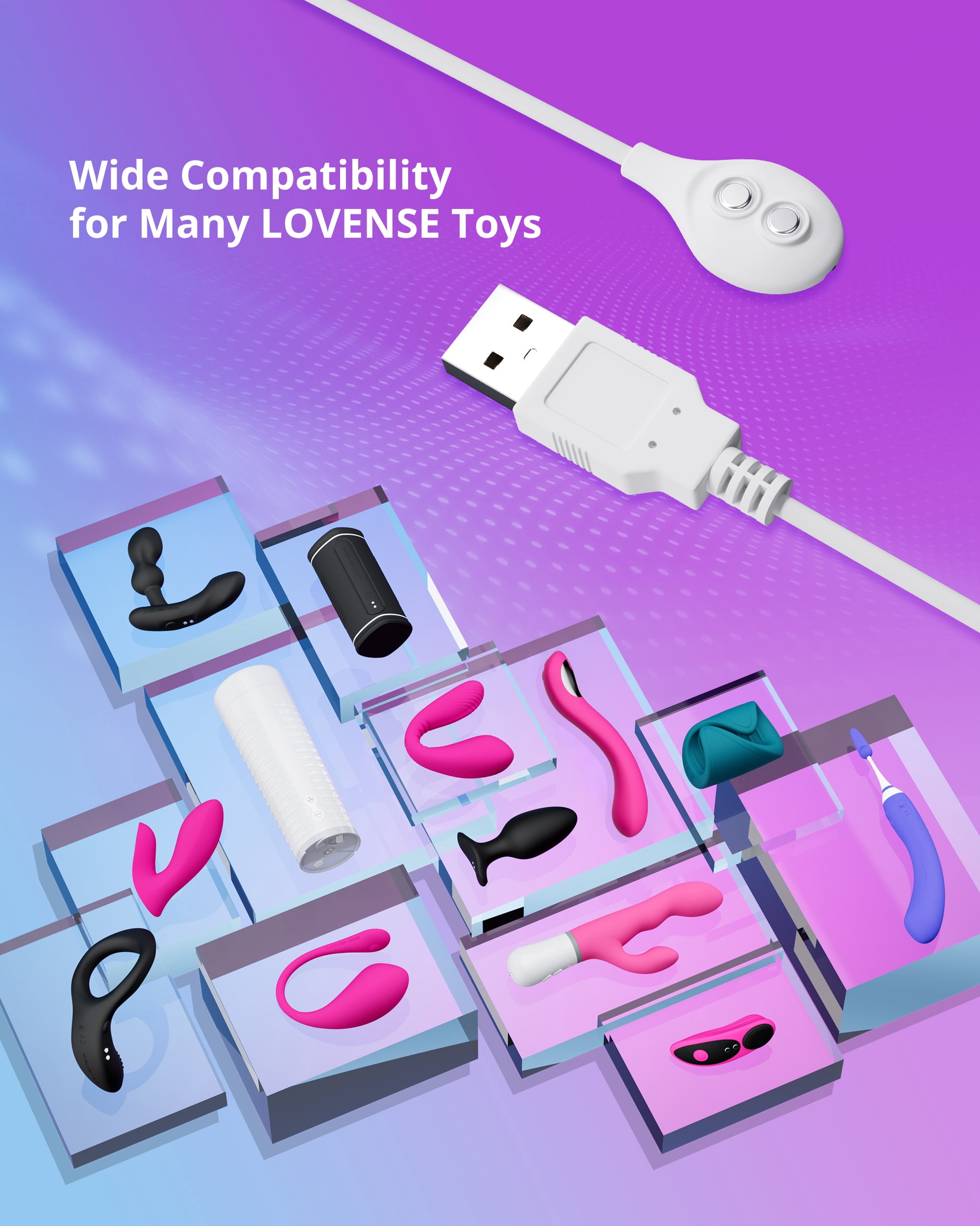 Lovense Charging Cable For Lush 3/ Ferri/ Max 2/Max/Nora/Osci 2/Mission