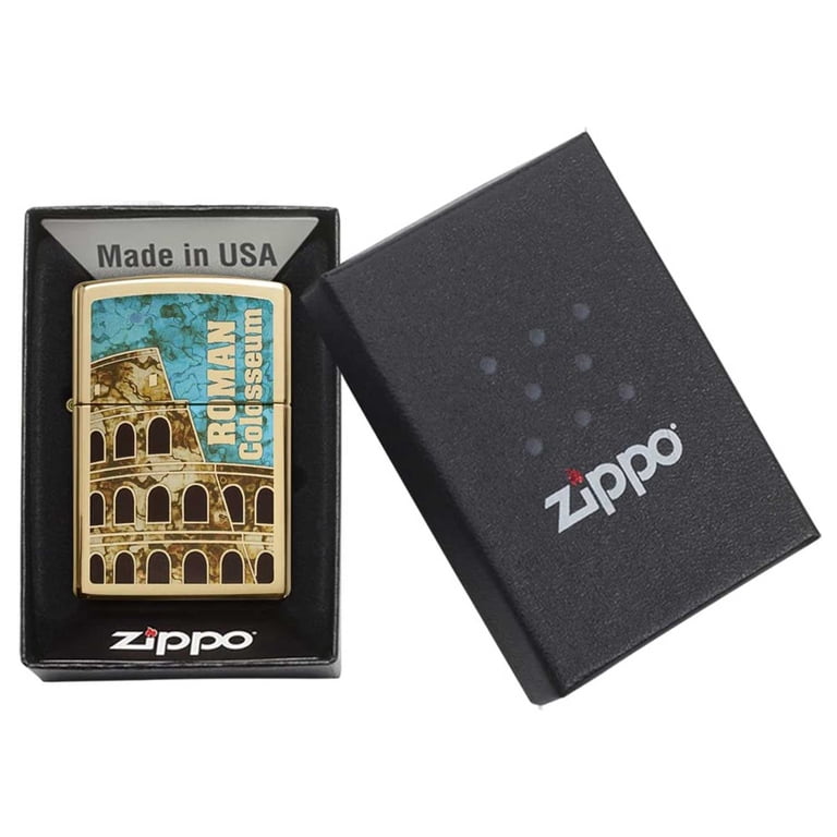 Zippo 29497 Roman Colosseum High Polish Brass Windproof Lighter