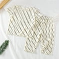 thumbnail image 2 of Weebloom Girls Pajamas Set Boys Short Sleeve Air Conditioning Outfit Casual Two Piece Toddler Baby From 6 Months To 9 Years Old Nightwear Girl Pjs 2-3 Years Beige, 2 of 3
