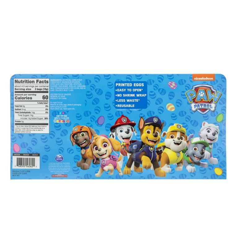 Galerie Nickelodeon Paw Patrol 14 Count Special Edition Printed Eggs with Candy 2.47 oz