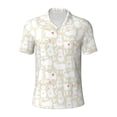 thumbnail image 2 of Daiia White Rabbit Pattern Men’s Polo Shirts,Solid Deck Shirt,Classic Fit, Breathable Cotton Polo for Casual and Sport Wear-Large, 2 of 7
