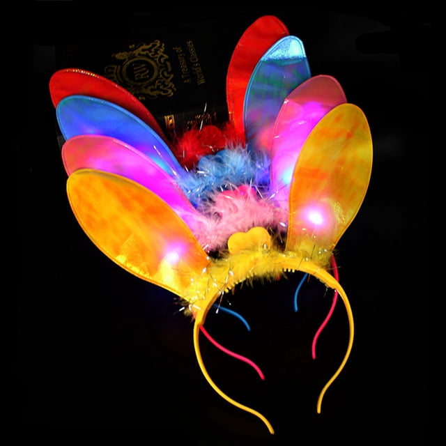 Bangcool 6PCS Hair Hoop Fashion Cute Rabbit Ear Light up Headband Party Headband for Girl