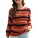 thumbnail image 1 of Suéter de mujer O Cuello Empalme Color Suéteres casuales Romacci  Camiseta de manga corta, 1 of 7