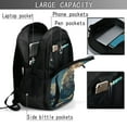 thumbnail image 4 of Balery Starry Sky Meditating Lion Mochila con carga USB para hombre y mujer - Mochila impermeable y antirrobo para laptop con puerto USB para viajes, trabajo, 4 of 7