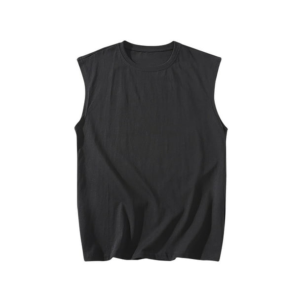 pstuiky Camisetas sin mangas, Camiseta deportiva de verano informal de color liso sin mangas y cuello redondo para hombre Tops elegantes para mujer xxxl