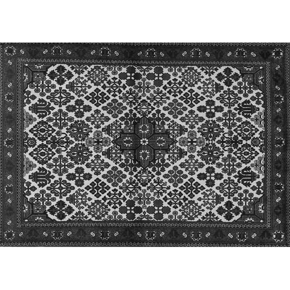 Ahgly Company Indoor Rectangle Persian Gray Traditional Area Rugs, 7' x 9'