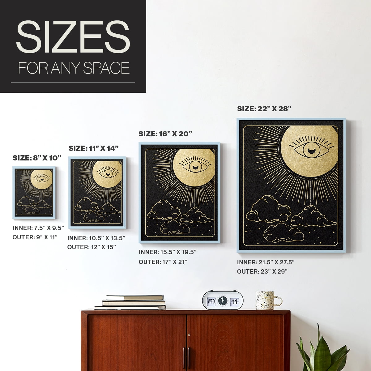 Celestial Eye in Paper Solid Wood 8 x 10 Framed Print