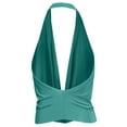 thumbnail image 3 of J. METHOD Women's Sleeveless Halter Neck Lightweight Low Cut Deep V Neck Sexy Draped Backless Top Blouse NEWT07 Jade S, 3 of 6