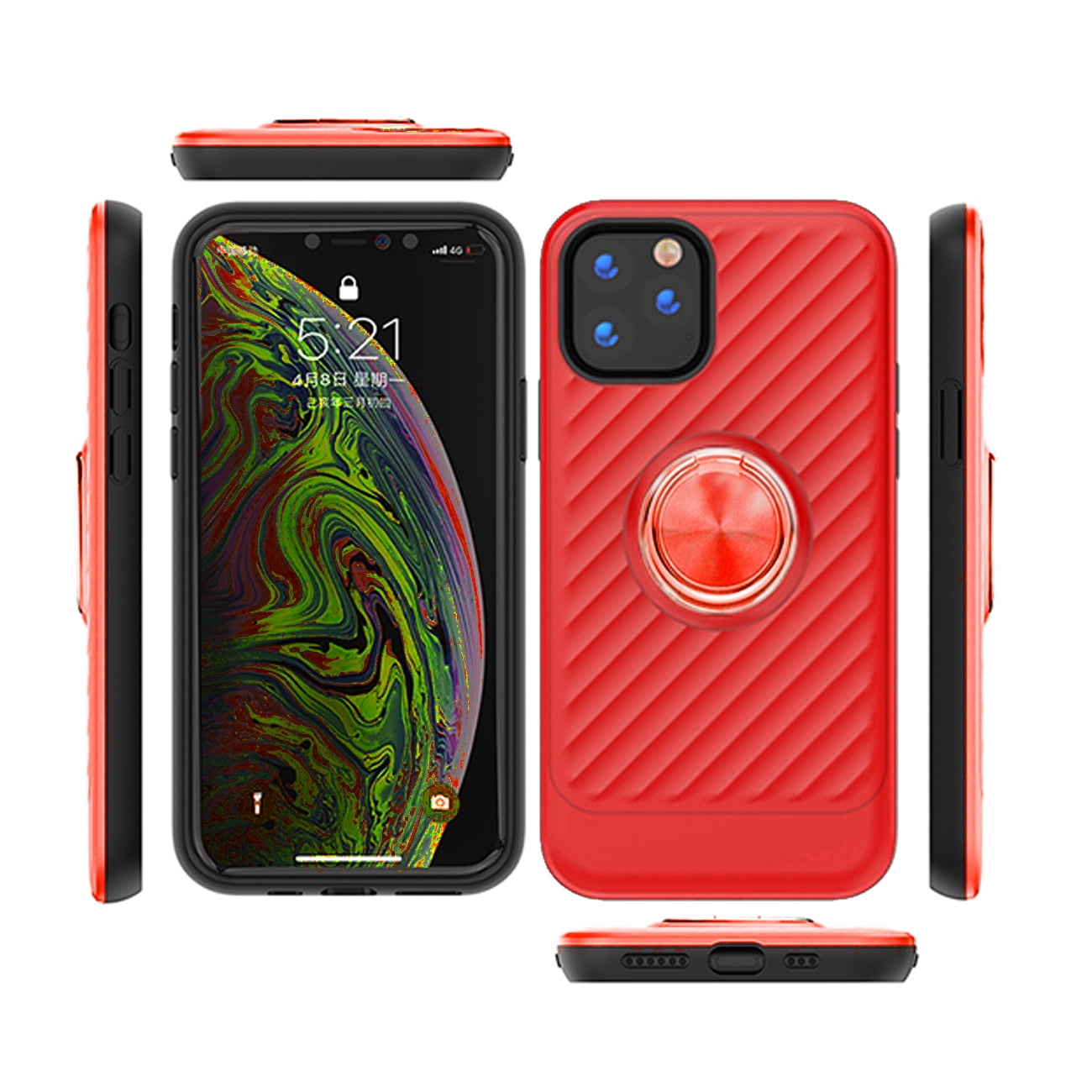 Apple Iphone 11 Pro Case With Ring Holder In Red Walmart Com Walmart Com